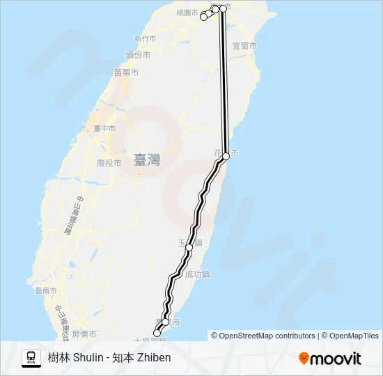 自強(3000) Train Line Map