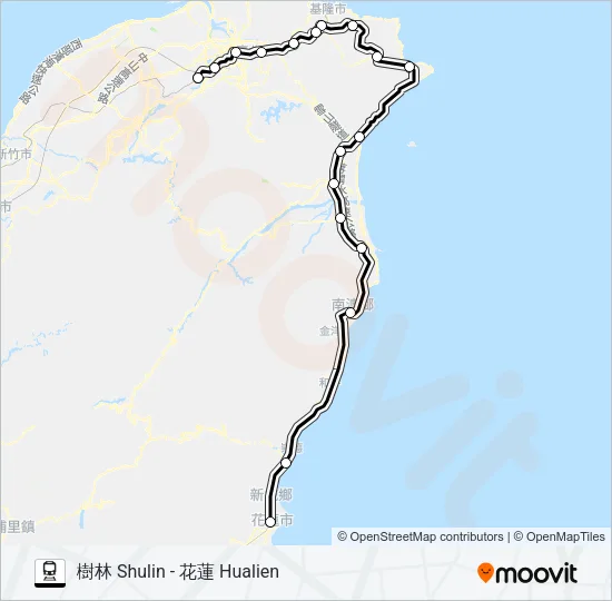 自強(3000) Train Line Map