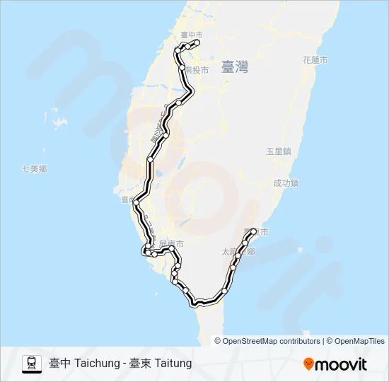 自強(3000) Train Line Map