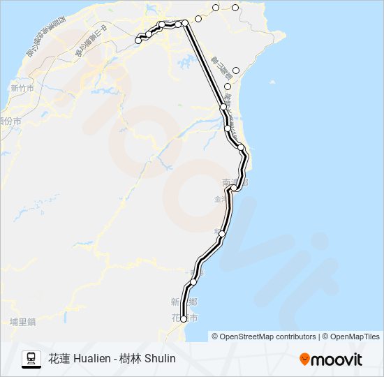 火車自強(3000)的線路圖