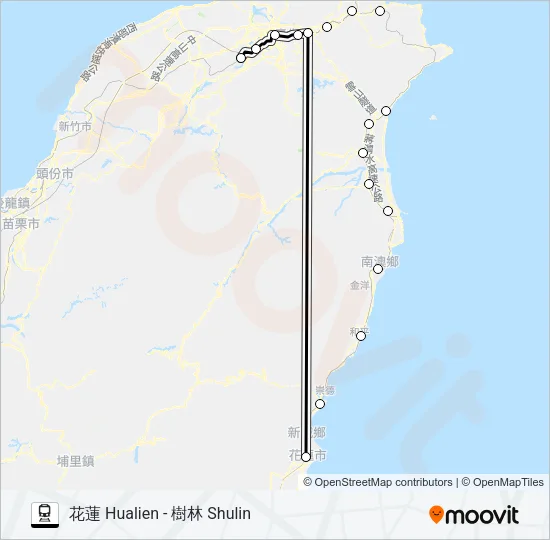 自強(3000) Train Line Map