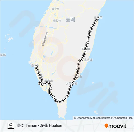 自強(3000) Train Line Map
