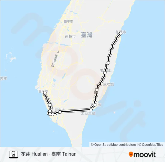 自強(3000) Train Line Map