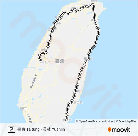 自強(3000) Train Line Map