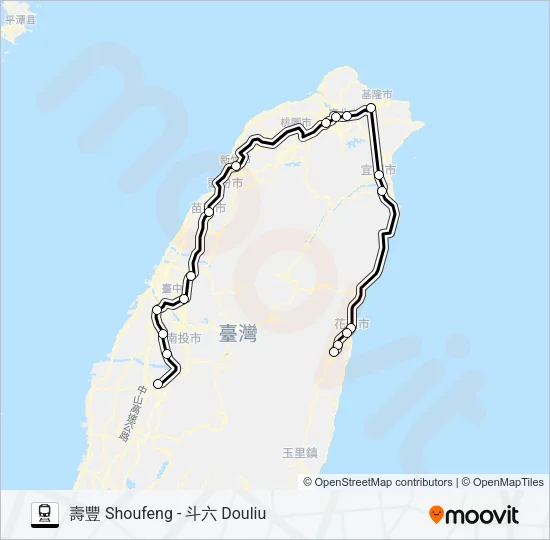 自強(3000) Train Line Map