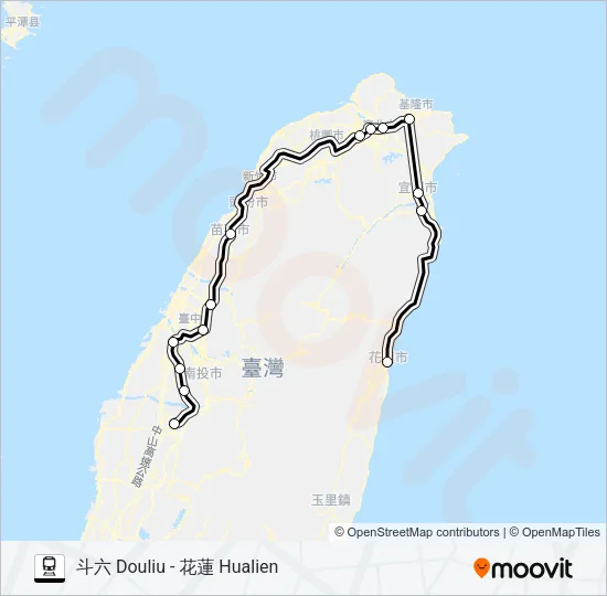 自強(3000) Train Line Map