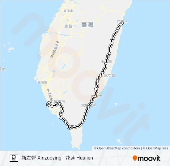 自強(3000) Train Line Map