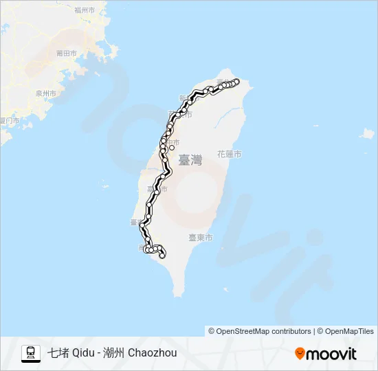 自強(3000) Train Line Map