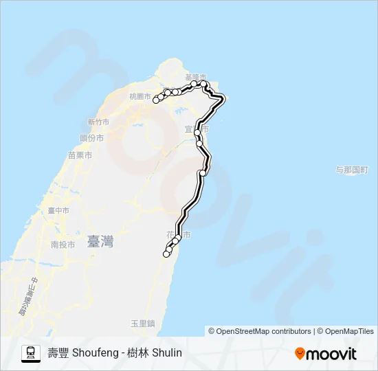 自強(3000) Train Line Map