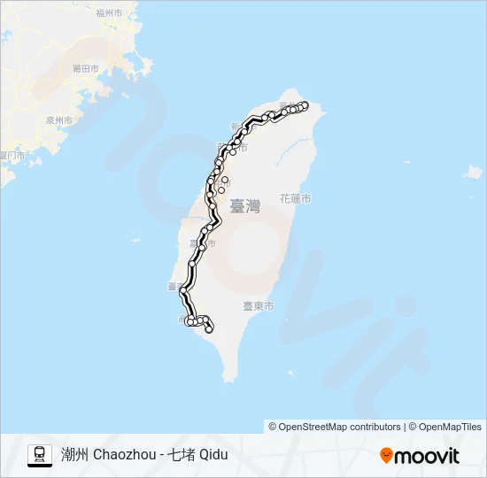 自強(3000) Train Line Map