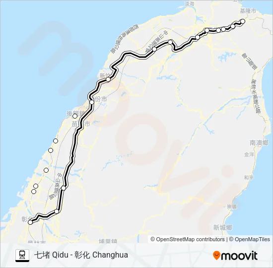 自強(3000) Train Line Map