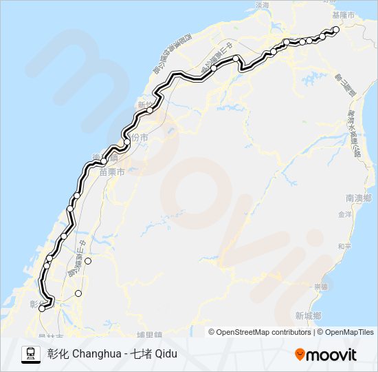 火車自強(3000)的線路圖