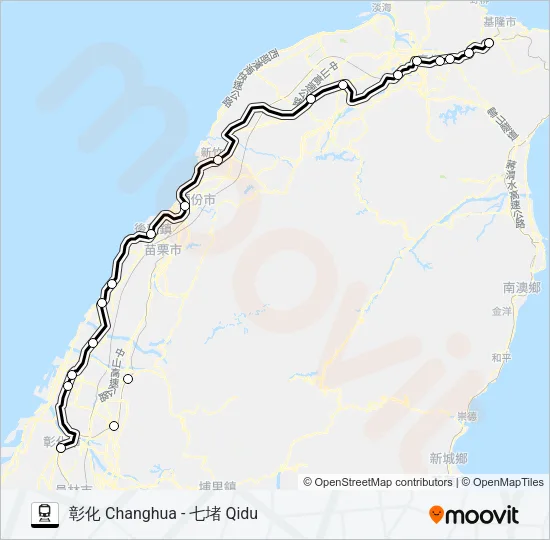 自強(3000) Train Line Map