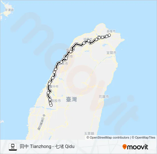 自強(3000) Train Line Map