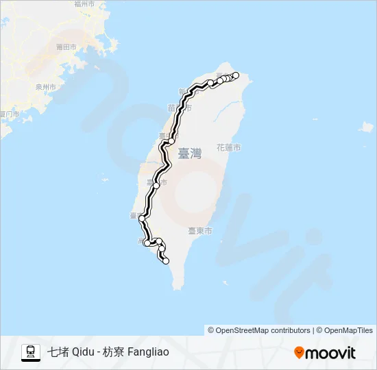 自強(3000) Train Line Map