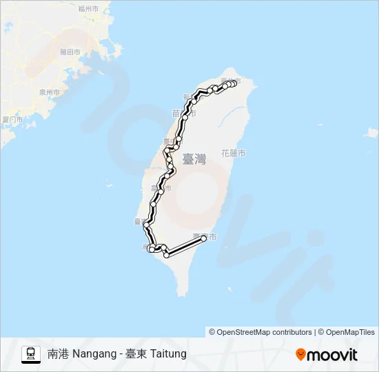 自強(3000) Train Line Map