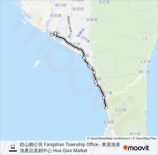 巴士幸福枋山1路的線路圖