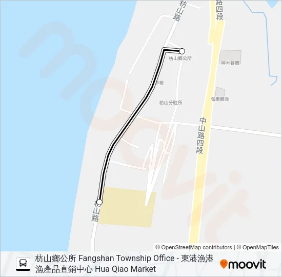 巴士幸福枋山1路的線路圖