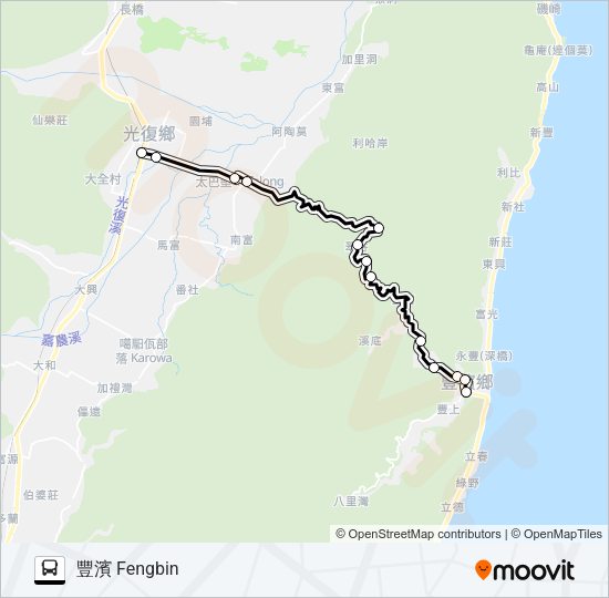 巴士1125的線路圖