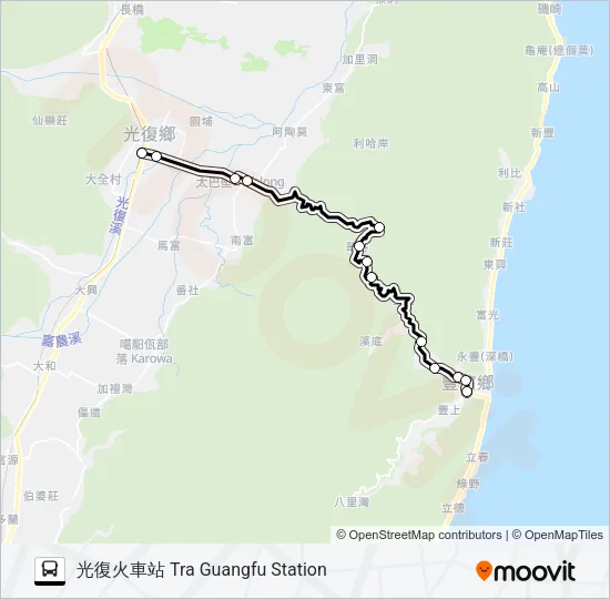 巴士1125的線路圖