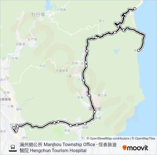幸福滿州1路 Bus Line Map