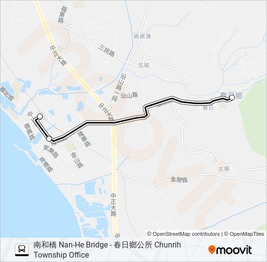 幸福春日1路 bus Line Map