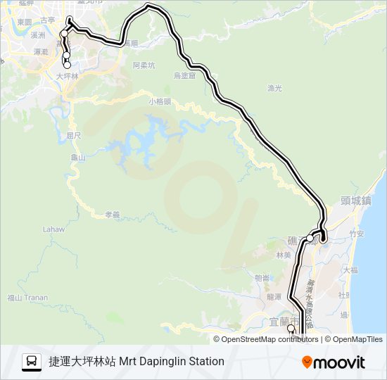 巴士1665的線路圖
