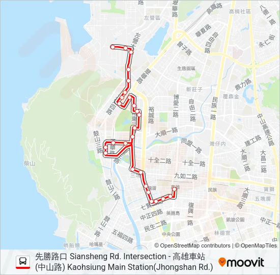 紅25公車式小黃 Bus Line Map
