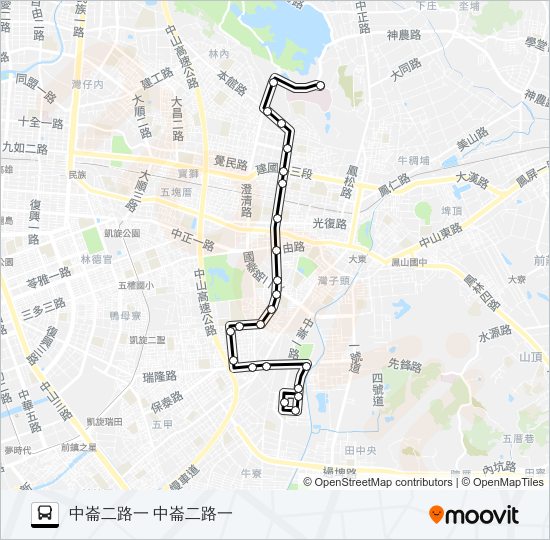 橘12(白天延駛澄清湖) bus Line Map