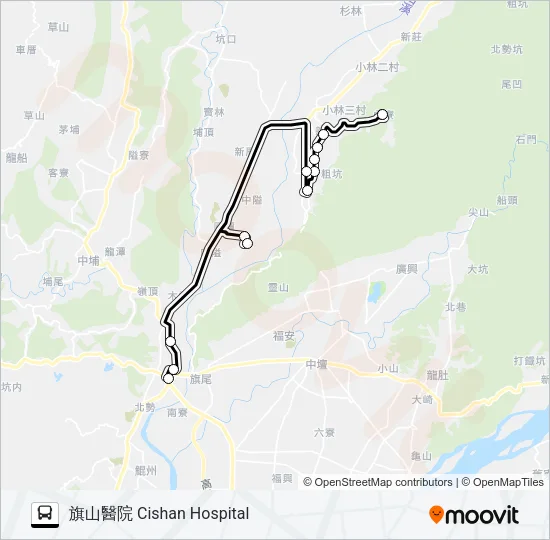 T502(每週一、三、五 Bus Line Map