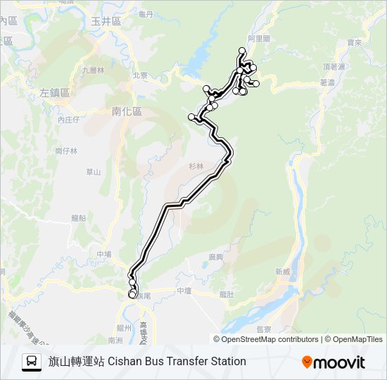 巴士T503(每週一、三、五的線路圖