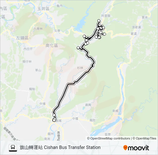 巴士T503(每週一、三、五的線路圖