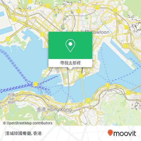 漢城韓國餐廳地圖