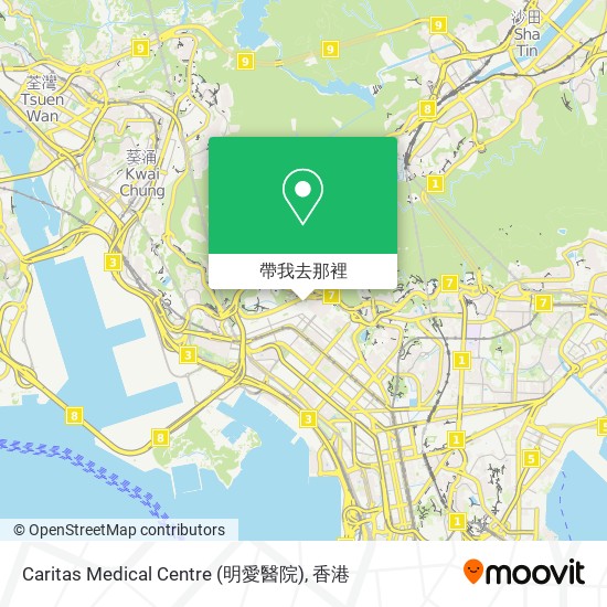 Caritas Medical Centre (明愛醫院)地圖