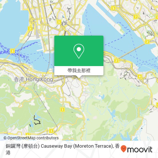 銅鑼灣 (摩頓台) Causeway Bay (Moreton Terrace)地圖