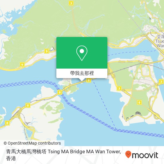 青馬大橋馬灣橋塔 Tsing MA Bridge MA Wan Tower地圖