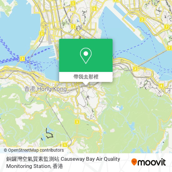 銅鑼灣空氣質素監測站 Causeway Bay Air Quality Monitoring Station地圖