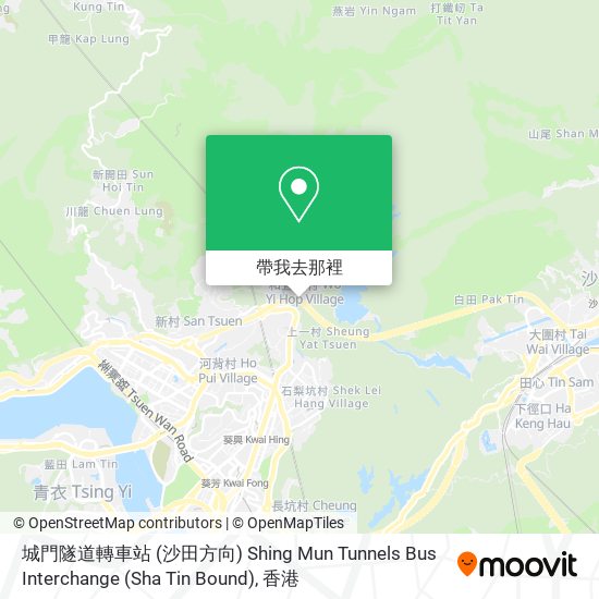城門隧道轉車站 (沙田方向) Shing Mun Tunnels Bus Interchange (Sha Tin Bound)地圖
