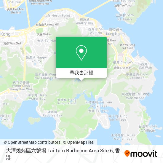 大潭燒烤區六號場 Tai Tam Barbecue Area Site 6地圖