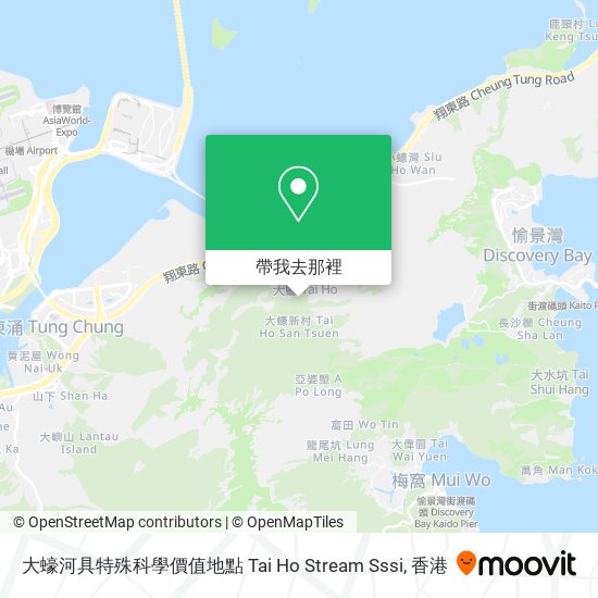 大蠔河具特殊科學價值地點 Tai Ho Stream Sssi地圖