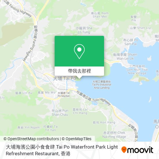 大埔海濱公園小食食肆 Tai Po Waterfront Park Light Refreshment Restaurant地圖