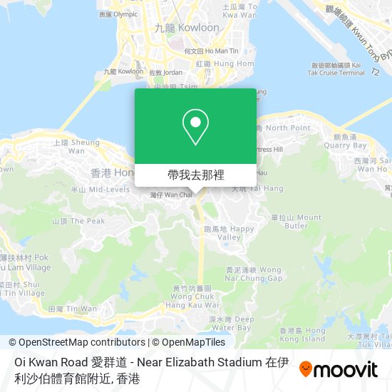 Oi Kwan Road 愛群道 - Near Elizabath Stadium 在伊利沙伯體育館附近地圖