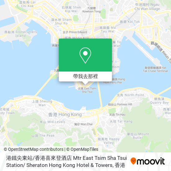 港鐵尖東站 / 香港喜來登酒店 Mtr East Tsim Sha Tsui Station/ Sheraton Hong Kong Hotel & Towers地圖