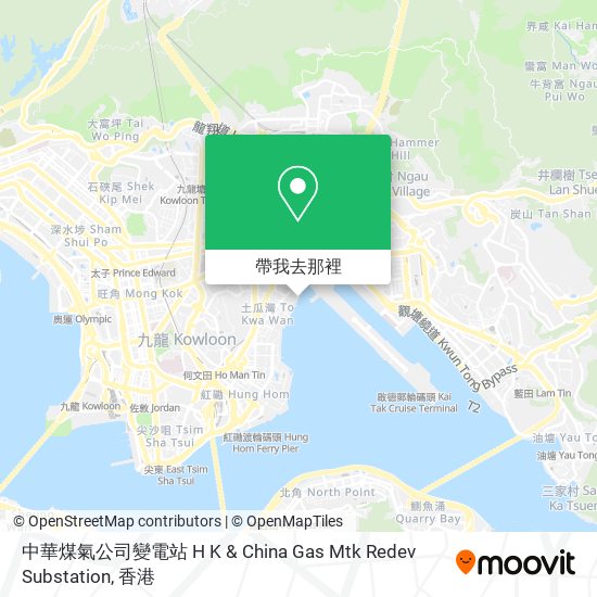 中華煤氣公司變電站 H K & China Gas Mtk Redev Substation地圖