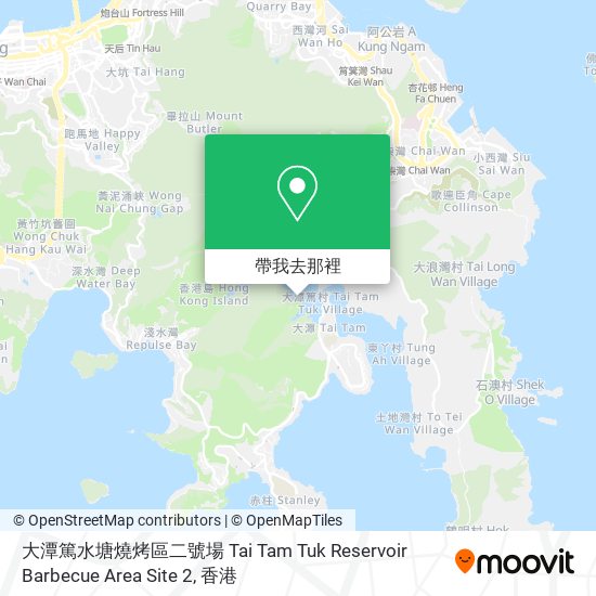 大潭篤水塘燒烤區二號場 Tai Tam Tuk Reservoir Barbecue Area Site 2地圖