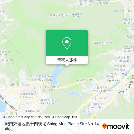 城門郊遊地點十四號場 Shing Mun Picnic Site No.14地圖