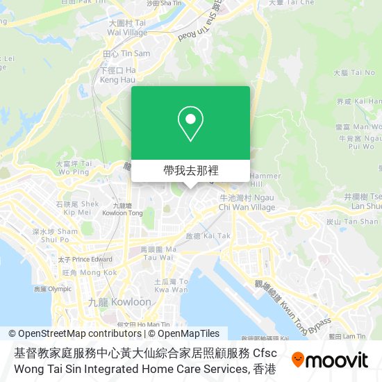 基督教家庭服務中心黃大仙綜合家居照顧服務 Cfsc Wong Tai Sin Integrated Home Care Services地圖