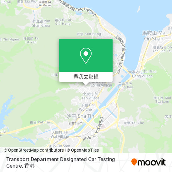 Transport Department Designated Car Testing Centre地圖