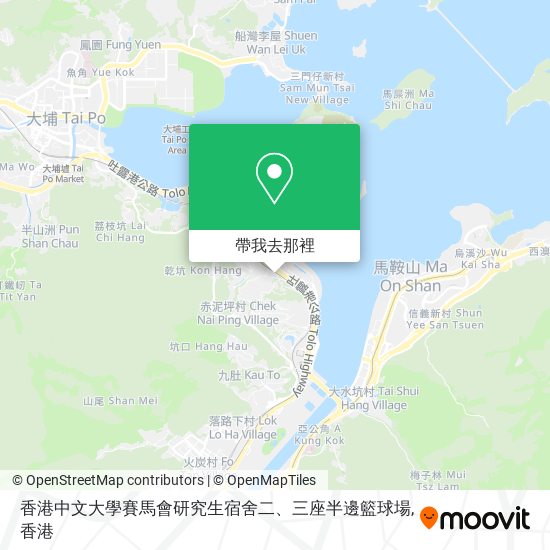 香港中文大學賽馬會研究生宿舍二、三座半邊籃球場地圖