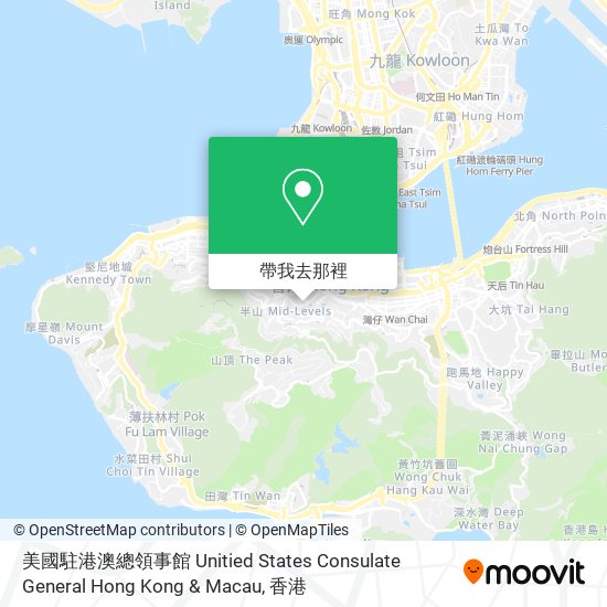 美國駐港澳總領事館 Unitied States Consulate General Hong Kong & Macau地圖